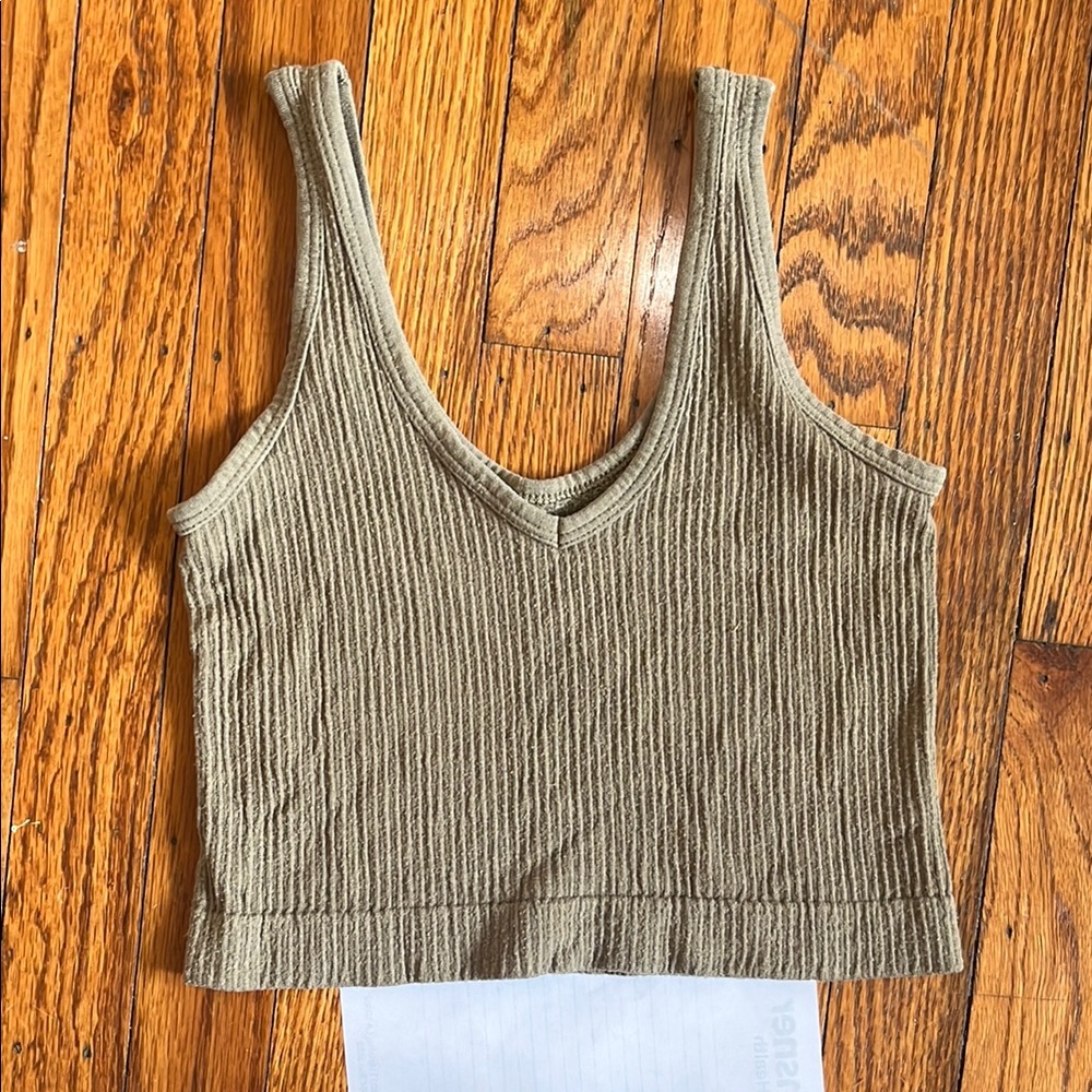 Urban Outfitters Ribbed Olive Green Tank Top